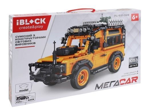 Конструктор машинка Джип Megacar IBLOCK 1053 деталей (PL-921-329) 28710 фото