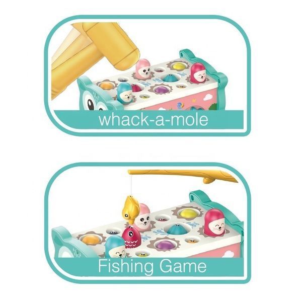 Развивающая игрушка Каталка Стучалка Магнитная рыбалка Пальчиковые игры Часы Сова 44370 фото