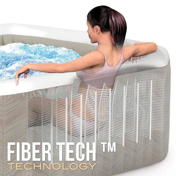Надувной джакузи с подогревом Бассейн Intex СПА PureSpa Chevron Deluxe 175 х 71&nbsp;см 4 человек Объем 795 л 43063 фото