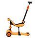 Трехколесный самокат со светящимися колесами и родительской ручкой Best Scooter Оранжевый 26012 фото 4