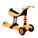 Трехколесный самокат со светящимися колесами и родительской ручкой Best Scooter Оранжевый 26012 фото 2