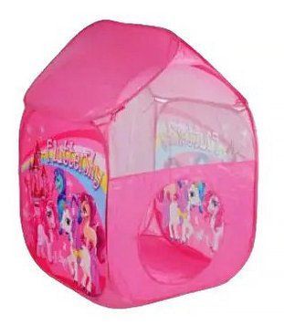 Детская игровая палатка квадратная My Little Pony 75х70х100 см в сумке Розовая 35161 фото