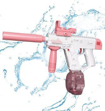 Электрический водный пистолет на аккумуляторе с глушителем и прицелом Water Gun Розовый 35311 фото