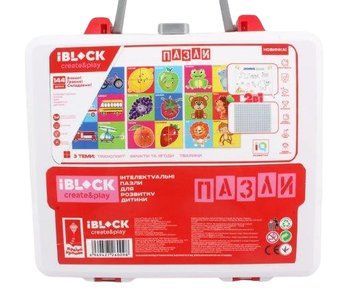 Пазлы для детей 2в1 Доска для рисования Животные Фрукты Транспорт IBLOCK 144 детали (PL-921-281) 35561 фото