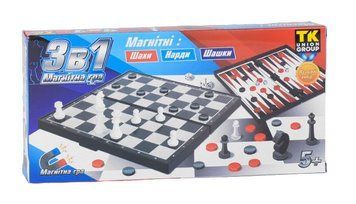 Игровой набор Шахматы для детей шашки шахматы нарды 3 в 1 TK Group магнитные 26979 фото