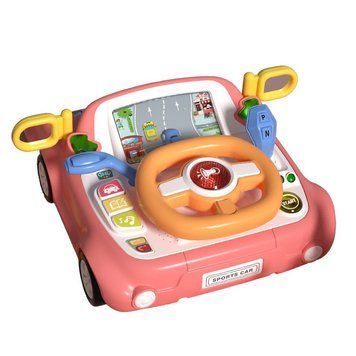 Интерактивная игрушка Руль музыкальный Автотренажер с коробкой передач Steering Wheel Розовый 36433 фото