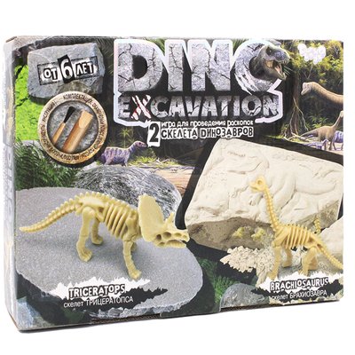 Набір для розкопок "Dino Excavation" Тріцератопс і Брахіозавр 20242 фото