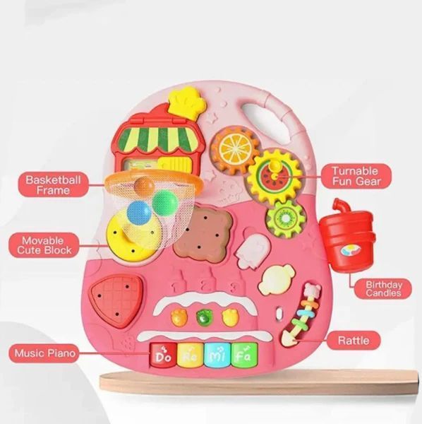 Детские Ходунки 2в1 Каталка Игровой столик Huanger Розовый 35579 фото
