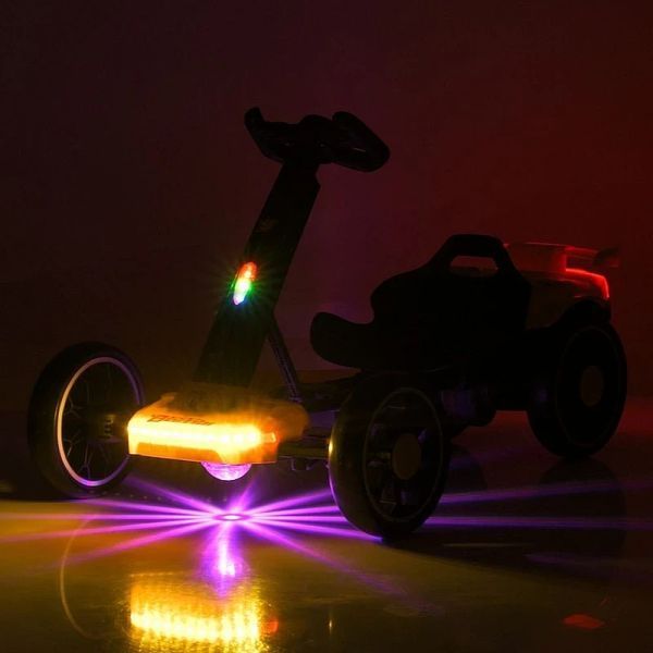 Дитячий електрокарт 2 мотори Пульт керування підсвічування і музика Bambi Kart Рожевий 43767 фото