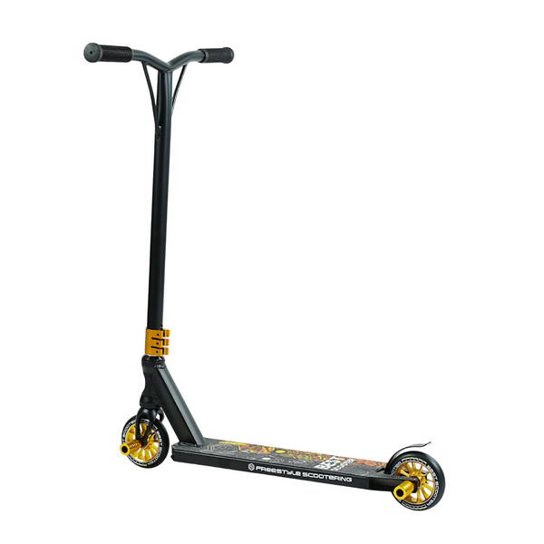 Самокат трюковий Best Scoooter 51738 HIC-система Чорний з помаранчевим 22858 фото