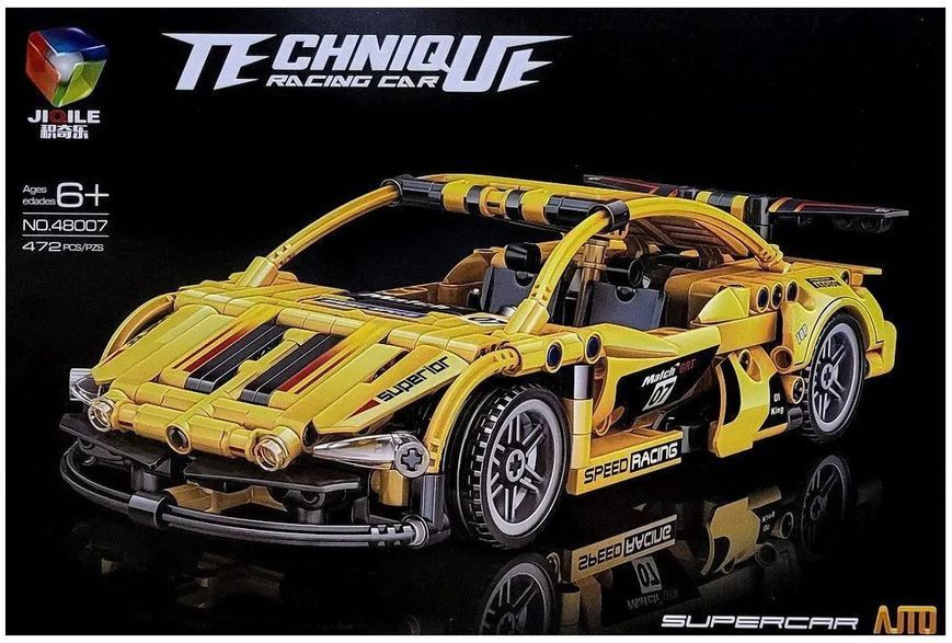 Конструктор машинка Спорткар Sportcar 472 деталі Жовтий 32641 фото