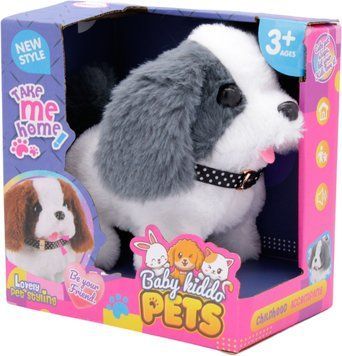 М'яка інтерактивна іграшка для дітей Собачка Baby Kiddo Pets Сірий 28844 фото