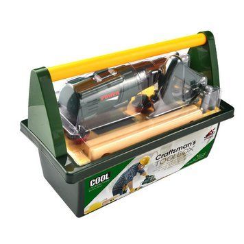 Набір дитячих інструментів із шурупокрутом у ящику Toolbox 15 елементів Зелений 36795 фото