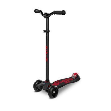 Трехколесный самокат Micro "Maxi PRO Deluxe" - Черный/красный 28203 фото