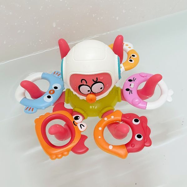 Іграшка для ванної Восьминіг кільцекид 5 кілець Рожевий 41148 фото