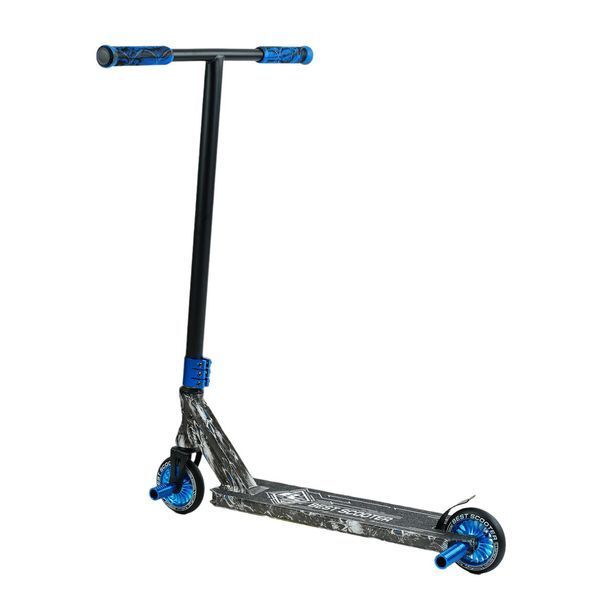 Трюковый самокат с принтом Best Scooter Черный с синим Вид 2 26013 фото