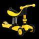 Трехколесный самокат со светящимися колесами и родительской ручкой Best Scooter Желтый 26010 фото 2