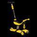 Трехколесный самокат со светящимися колесами и родительской ручкой Best Scooter Желтый 26010 фото 1