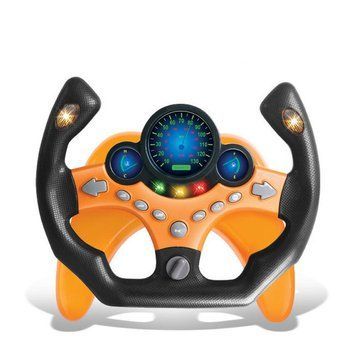 Игрушечный руль с подсветкой и звуковыми эффектами Английское озвучивание Оранжевый 38742 фото
