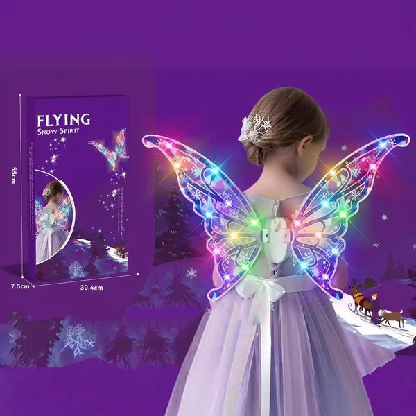 Детские светящиеся крылья Бабочки Феи с музыкой Flying Snow Spirit 50 см 39396 фото