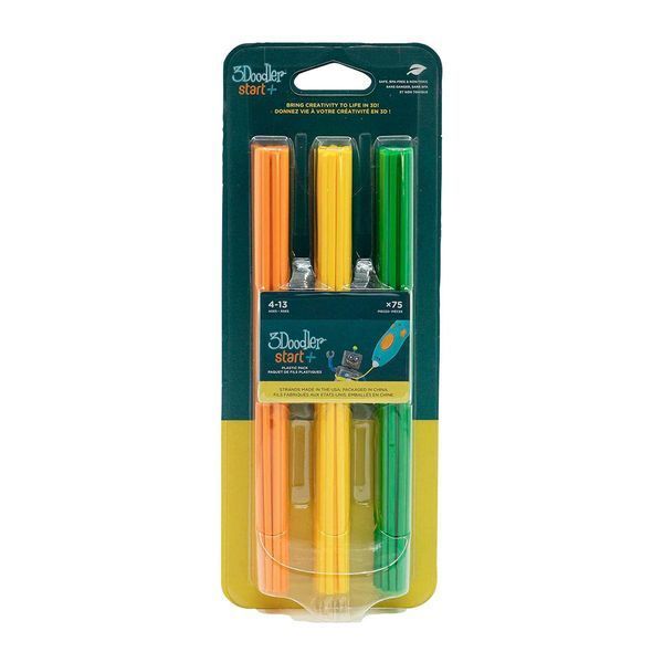 Набір стрижнів для 3D-ручки 3Doodler Start - Мікс (75 шт.: помаранчевий, жовтий, зелений) 29826 фото