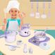 Игровой набор детской посуды с интерактивной плитой и чайником Baby Rabbit Kitchen Toys 18 предметов 31357 фото 2