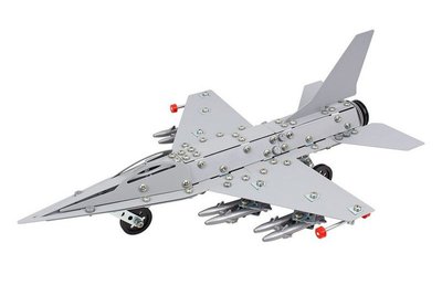 Металевий конструктор для дітей з інструментами Винищувач F-16 Технок 430 деталей 33417 фото