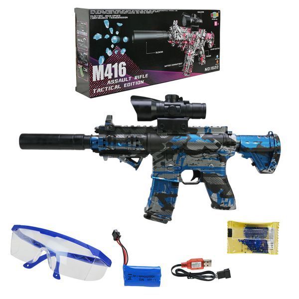 Іграшковий автомат на акумуляторі Стріляє орбізами M 416 Орбіган Orbeez gun Синій 44574 фото