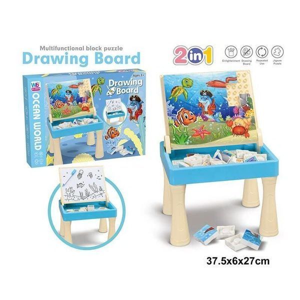Детский игровой Столик 2 в 1 Пазл Доска для рисования Drawing Board Океан 30476 фото