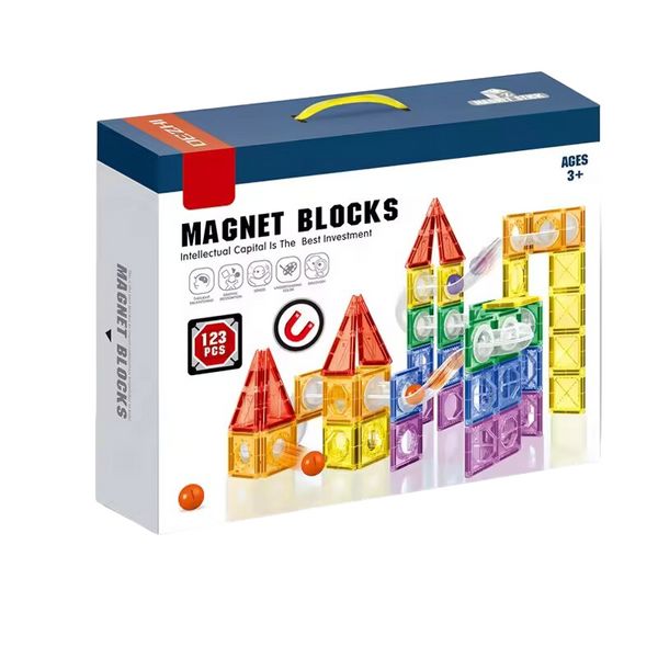 Детский магнитный конструктор Magnet Blocks Лабиринт с шариками 123 детали 35182 фото