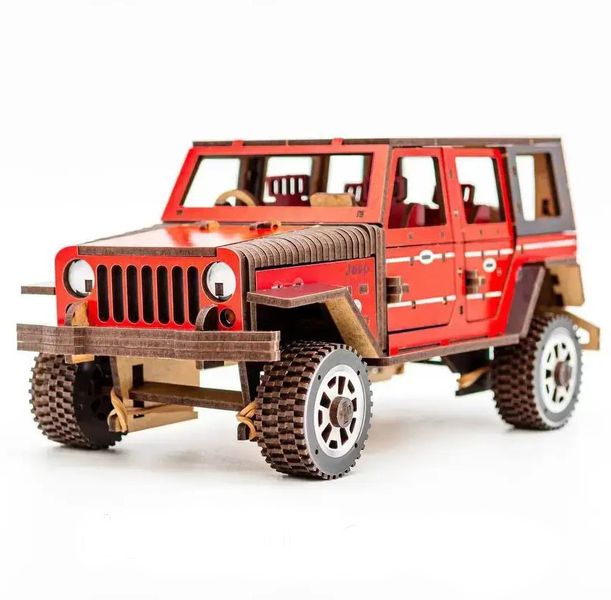 Дерев'яний конструктор 3d Джип Wrangler PuzzleOk 162 деталі 30330 фото