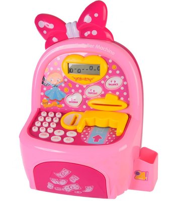 Дитячий іграшковий електронний сейф скарбничка Банкомат Рожевий 29408 фото