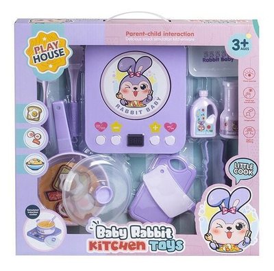 Ігровий набір дитячого посуду з інтерактивною плитою Baby Rabbit Kitchen Toys 31359 фото