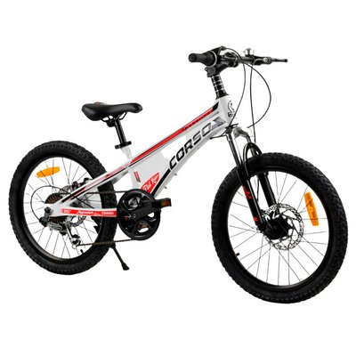 Гірський дитячий велосипед 6-10 років 20 дюймів Corso Speedline Білий з червоним 21800 фото