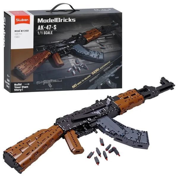 Конструктор зброя Автомат AK-47 Sluban Model Bricks 1281 деталь 44275 фото