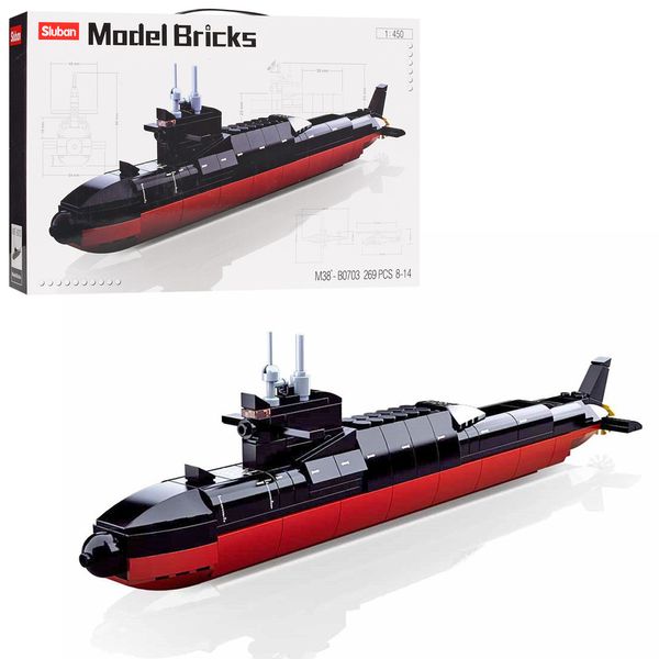 Конструктор военный Подводная лодка Sluban Model Bricks 227 деталей 30354 фото