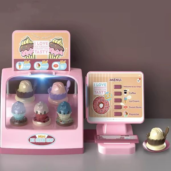 Игровой набор Кафе Ice Cream Shop с кофемашиной 28 элементов Розовый 35930 фото