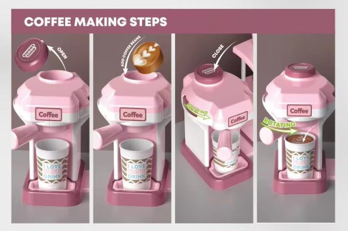 Игровой набор Кафе Ice Cream Shop с кофемашиной 28 элементов Розовый 35930 фото