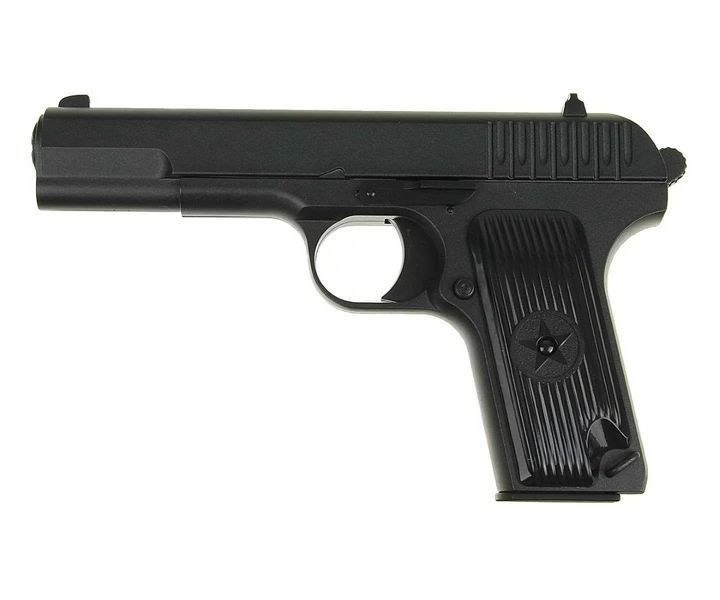 Игрушечный пистолет на пульках металлический c глушителем G33A ТТ Черный 26577 фото