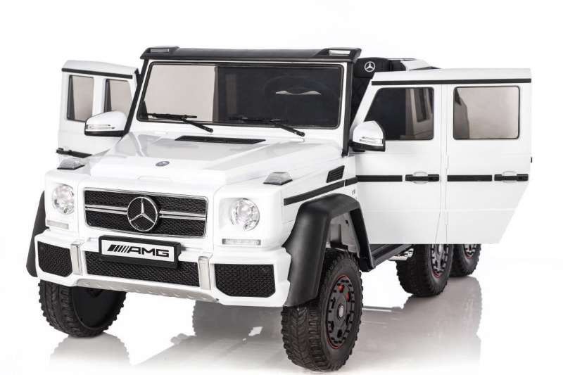 Двухместный полноприводный электромобиль для детей Mercedes AMG G63 Белый 28310 фото