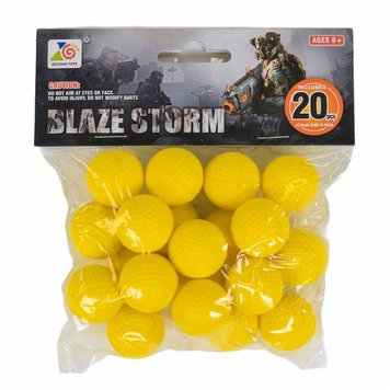 Шарики м'які для зброї Blaze storm патрони Nerf боєприпаси 20 шт 10153 фото