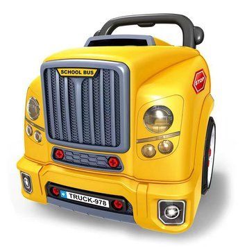Дитяча машинка Автотренажер зі звуком і підсвічуванням Автомеханік 59 деталей Жовтий 36540 фото