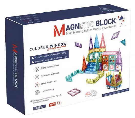 Детский магнитный конструктор Magnetic Block Зоопарк 82 детали 35184 фото