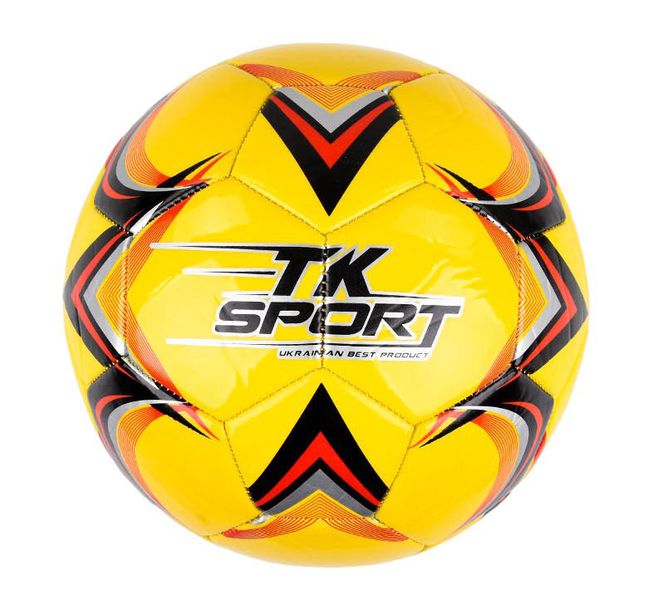 Футбольный мяч 5 размер PVC 330 грамм TK Sport Желтый 35734 фото