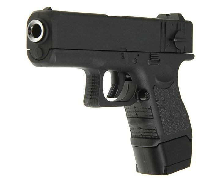 Игрушечный&nbsp;пистолет&nbsp;на пульках металлический G16 Galaxy Glock 17 mini Черный 23843 фото
