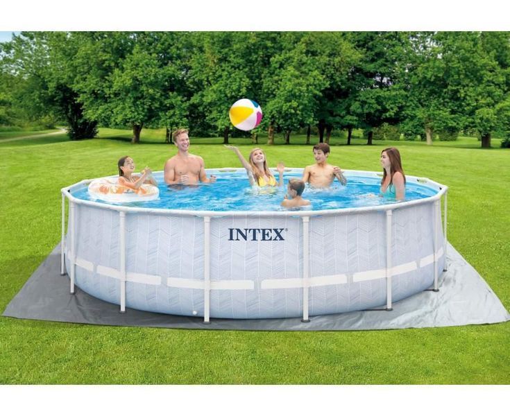 Каркасный бассейн Интекс Intex 488 х 122 см, объем 19 156 л Фильтр-насос Лестница Тент Круглый 33967 фото