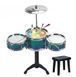 Дитяча барабанна установка зі стільцем на батарейках Jazz Drum Зелений 33018 фото 1