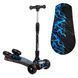 Трехколесный самокат со светящимися колесами и турбинами с дымом Best Scooter Черный с голубым 25913 фото 5