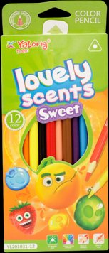 Набір кольорових олівців 12 кольорів Lovey scents 27328 фото