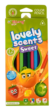 Набір кольорових олівців 12 кольорів Lovey scents 27328 фото